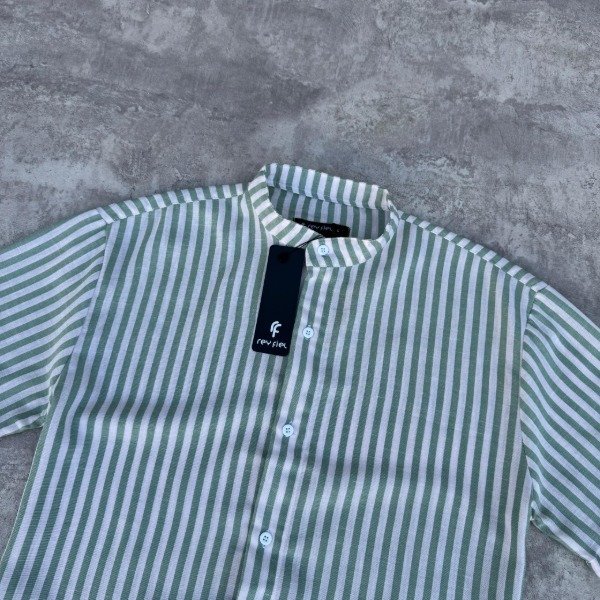 Producto - CAMISA LINO RAYADA VERDE - 1