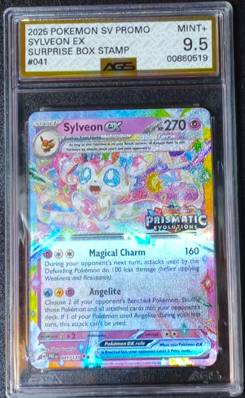 Producto - Sylveon ex - 041/131 - Prismatic Evolutions - STAMPED Surprise Box AGS 9.5 MINT - 0
