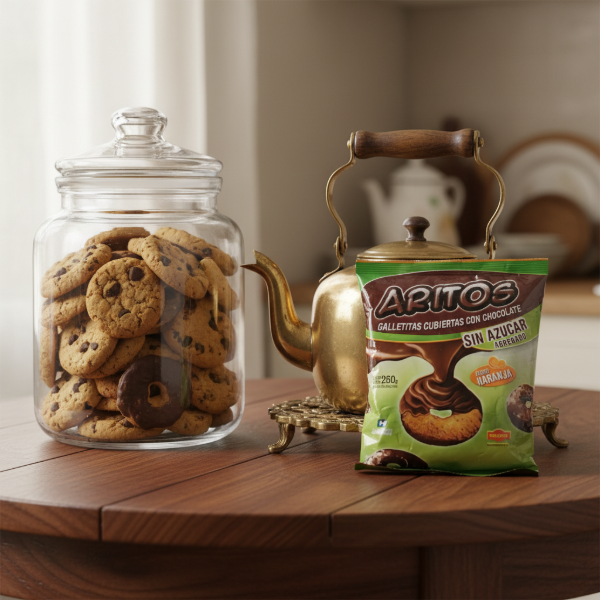 Producto - ARITOS NUTRESAN BAÑADOS EN CHOCOLATE SABOR NARANJA SIN AZUCAR x 7 unidades