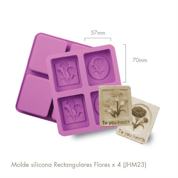 Producto - Molde silicona Rectangulares Flores 4 (JHM-23)