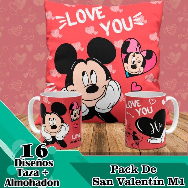 Producto - Diseños Digitales / Plantillas Tazas + Almohadones De San Valentín M1