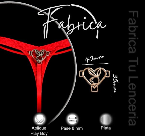 Producto - Herraje Playboy. Pase: 8mm (1 unidad). Niquel/ plateado