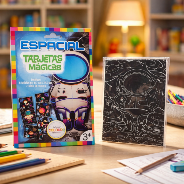 Producto - Papel Mágico ESPACIAL x6 Tarjetas 10x15cm + 1 Lápiz 7170