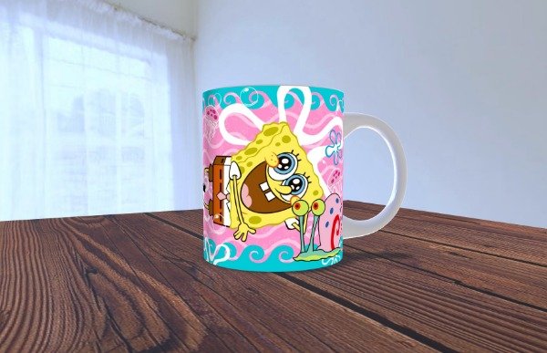 Producto - Taza de cerámica - Bob esponja y Gary