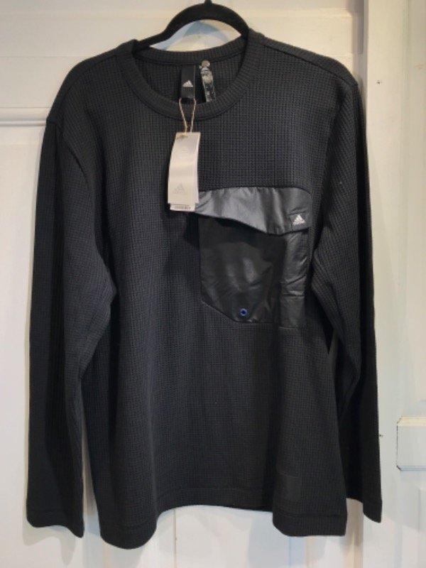 Producto - Buzo ADIDAS negro waffle bolsillo nuevo con etiqueta Talle M - PRECIO: 83x
