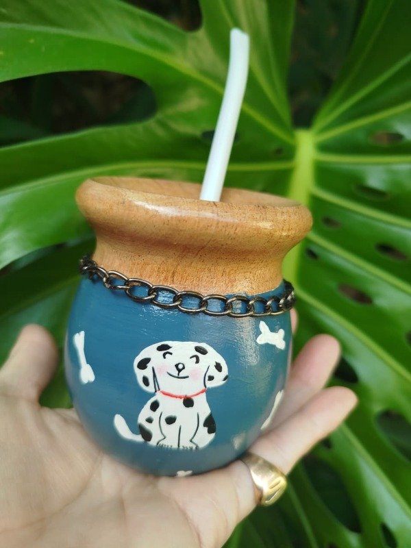 Producto - Mate Pintado-Perritos-