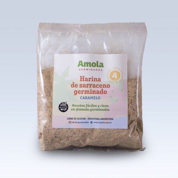Producto - HARINA DE SARRACENO GERMINADO CARAMELO x 250g SIN TACC AMOLA