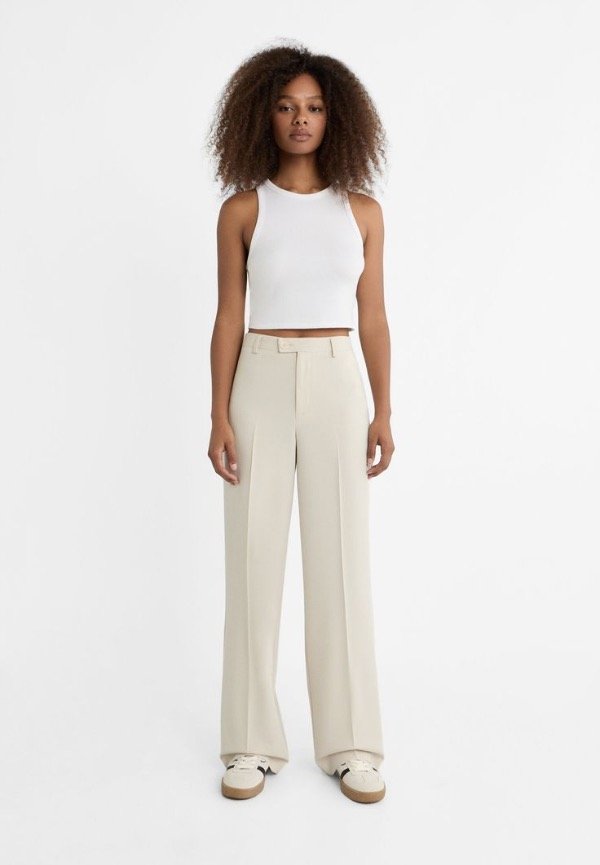 Producto - Pantalón de vestir Beige Stradivarius