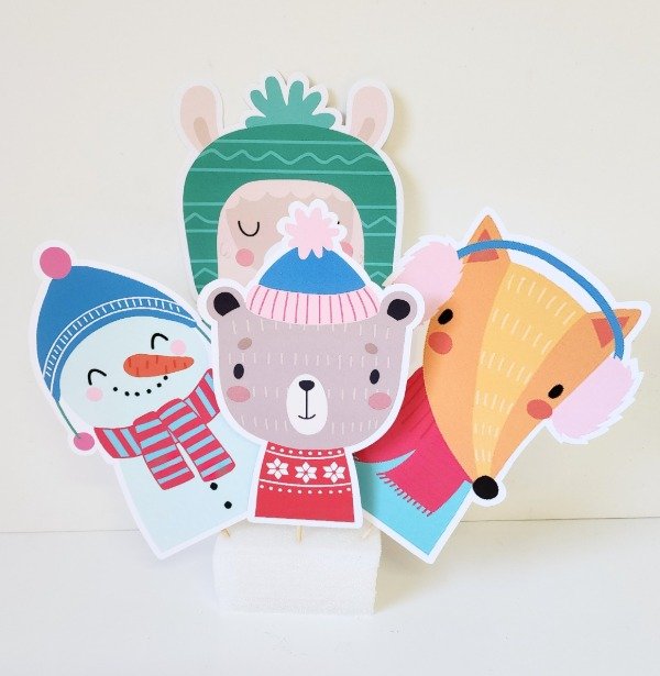 Producto - Animalitos de Invierno Cake Toppers Grandes - Adorno Para la Mesa - Modelo 2