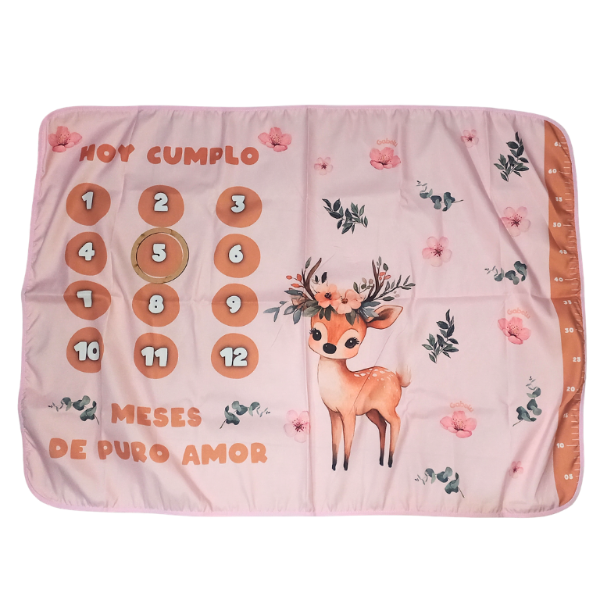 Producto - Manta cumple mes rosa