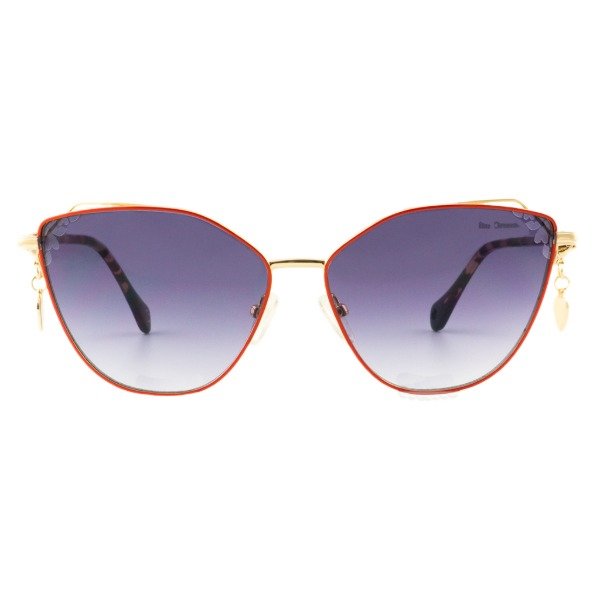 Producto - Las Oreiro 7386 Metal Dorado Rojo - Cristales Gris Degradé - 0