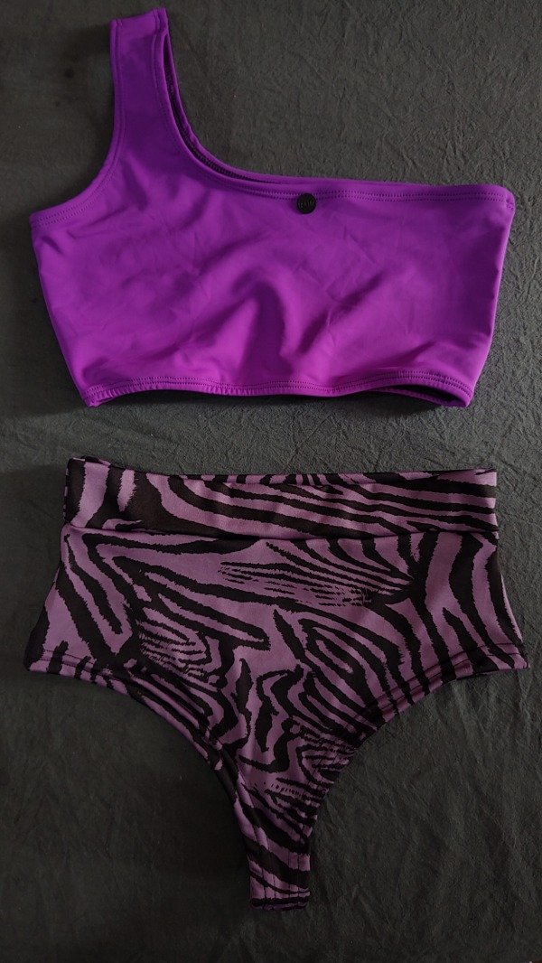 Producto - Bikini lila cebra hombro