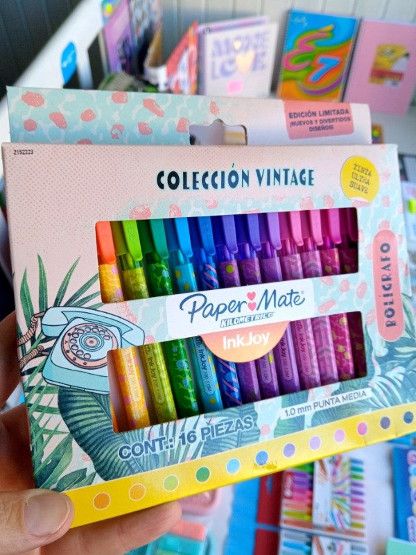 Producto - Bolígrafos de Colores Vintage - Pack x 16 - Paper Mate kilométrico - 0
