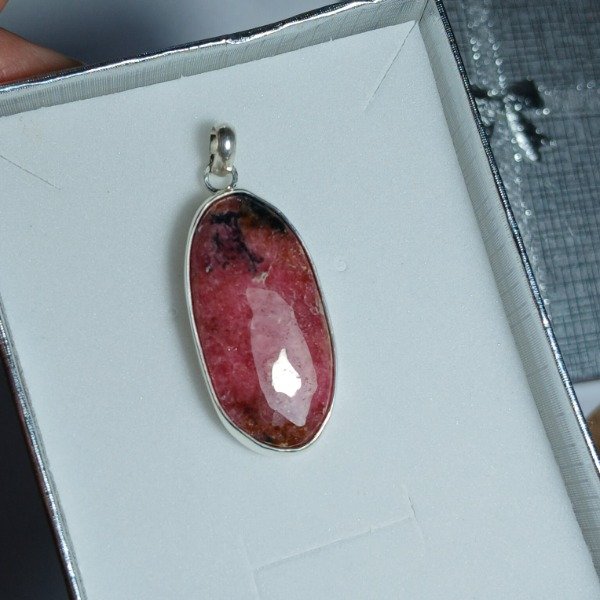 Producto - Dije en Plata 925 con Rodonita (sin cadena) - 11