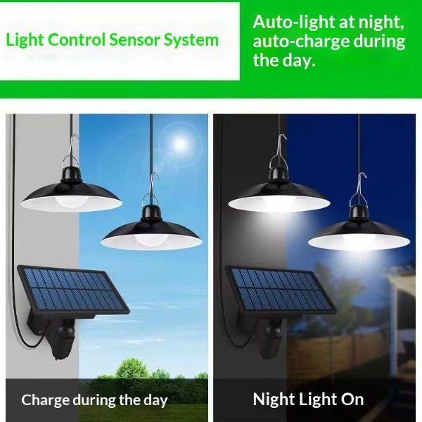 Producto - 3008B Lampara X2 Solar Luz Fria Colgante Control Remoto Exterior - 3