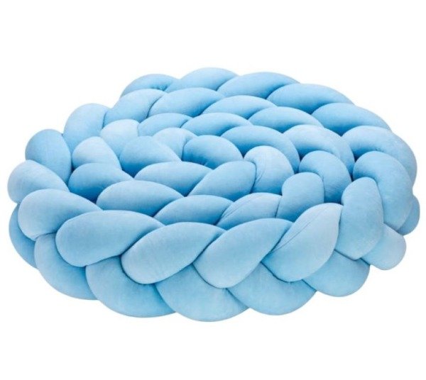 Producto - Chichonera Trenzada de Plush de 3 Cabos - Celeste