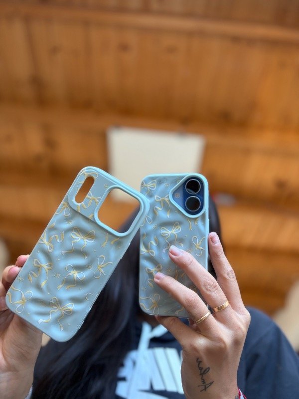 Producto - Funda Celeste Moño Gold