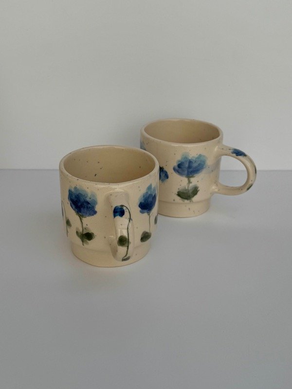 Producto - Taza apilable flores azules