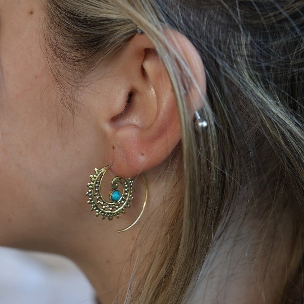 Producto - Aros Noor Turquesa Bronce
