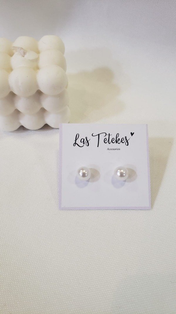 Producto - Aros perla blanca
