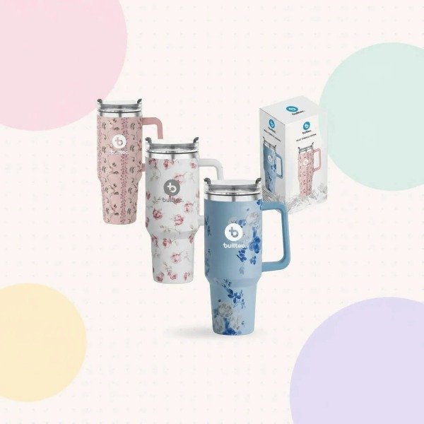 Producto - Vaso Termico Diseño Marmol Floral ANDINO BULLTEC 1200ML blanco rosas - 5