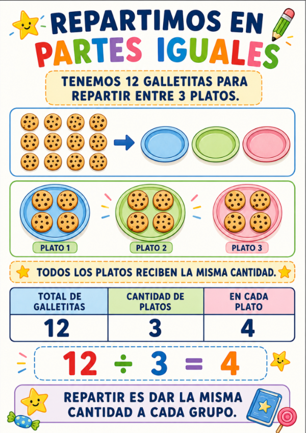 Producto - REPARTIMOS CON TABLAS: Divisiones exactas con apoyo visual - 1