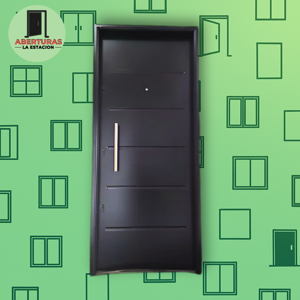 Producto - PUERTA DOBLE CHAPA INYECTADA CIEGA CON BARRAL Y TRES CERRADURAS