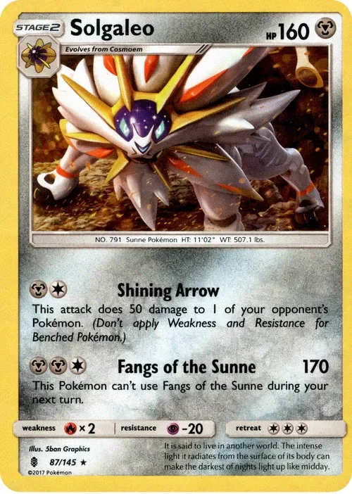 Producto - Solgaleo - 87/145 - Guardians Rising - Theme Deck Exclusive - Shatter Holo