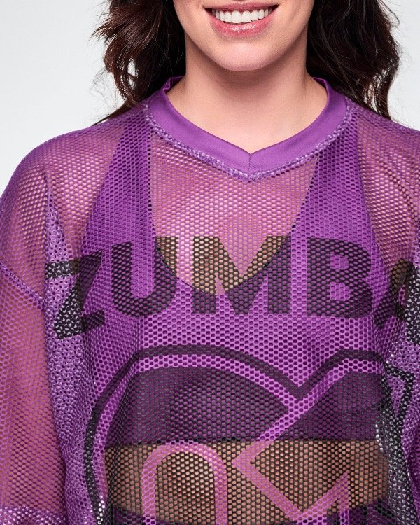 Producto - Ultrabright Oversized Mesh V-Neck Top - Purple Power - 2