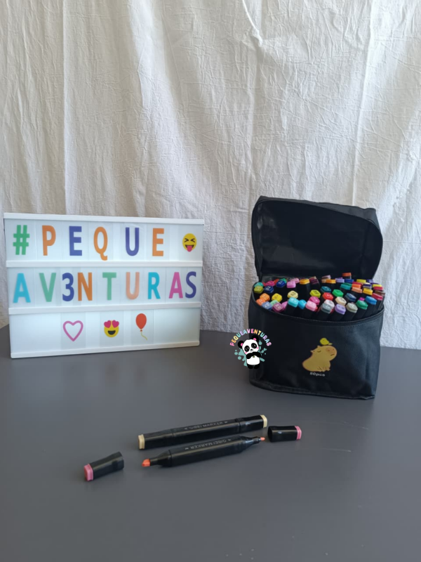 Producto - Set 80 Marcadores Doble Punta Fibrones Profesionales En Estuche