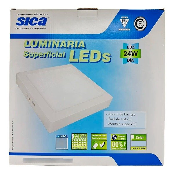 Producto - Plafón Con Base Cuadrado 24 W Luz Fría / cálida