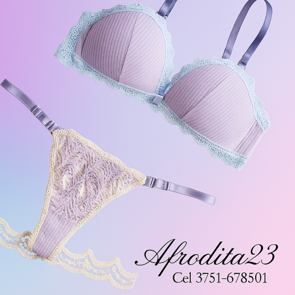 Producto - Conjunto de corpiño con bondeado y tanga cola less en morley lila Cod A7-19
