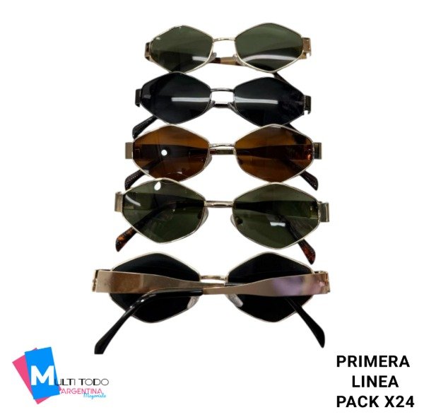 Producto - LENTES DE SOL PRIMERA LINEA BLACK RECTANGULO CAJA X24