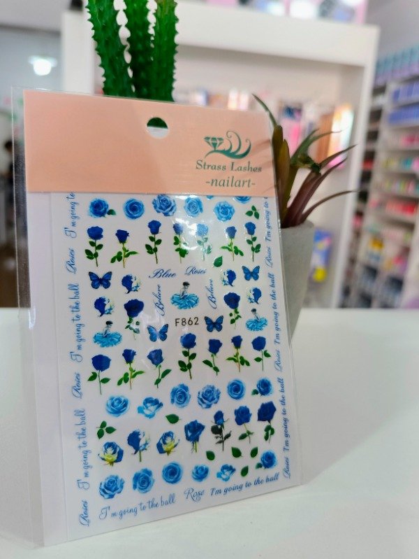 Producto - Stickers Strass Lashes Rosas Azules
