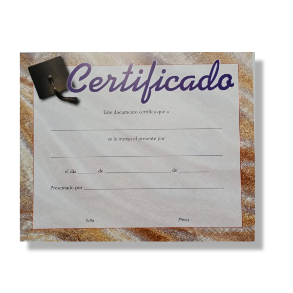 Producto - CERTIFICADO DE RECONOCIMIENTO