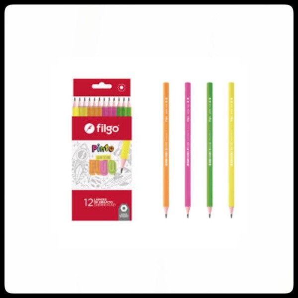 Producto - LAPIZ GRAFITO RESINA PINTO FLUO HB2 CAJA X 12UN