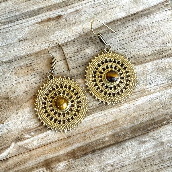 Producto - Aros Varanasi Ojo de Tigre Bronce - 3