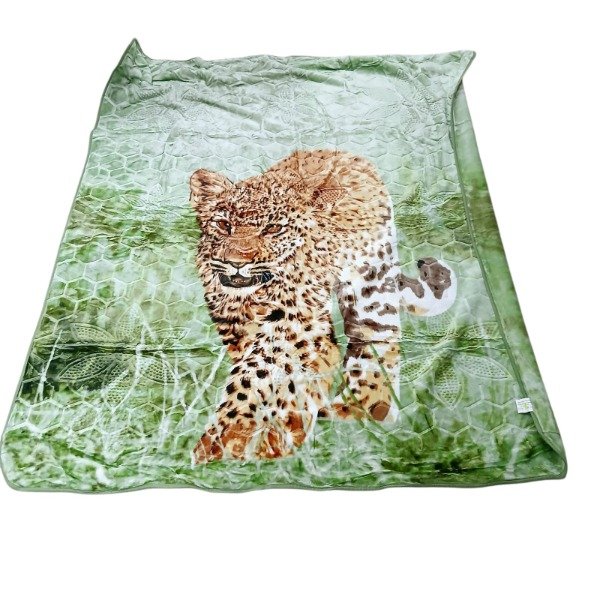 Producto - Frazada 2 plazas con relieve estampa Tigre
