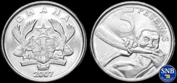 Producto - Ghana - 5 Pesewas (2007) - Nativo KM #39 [UNC]