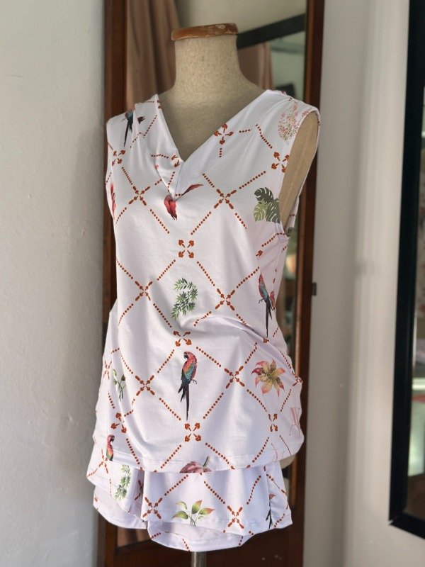 Producto - Set verano  selva libre blanco cuadros