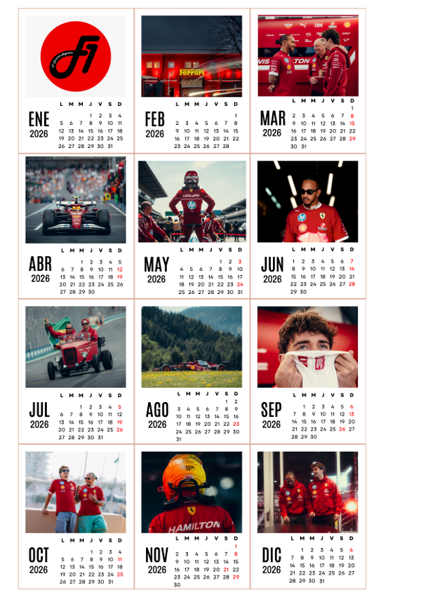 Producto - Calendario imantado F1