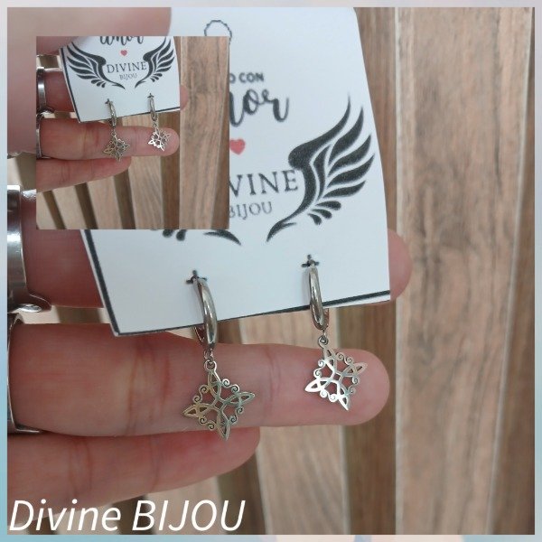 Producto - Argollas sin fin nudo de bruja acero