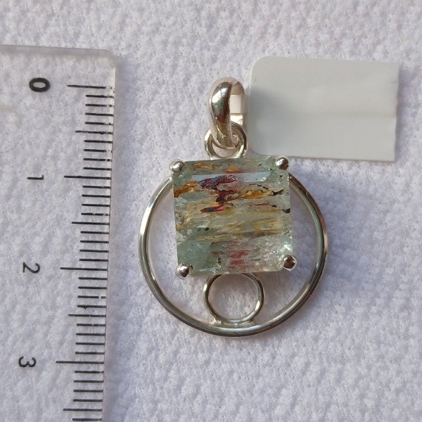 Producto - Dije plata 925 topacio con inclusiones cuadrado