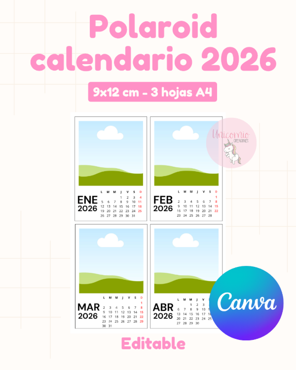 Producto - Polaroid Calendario 2026 - 2 tamaños