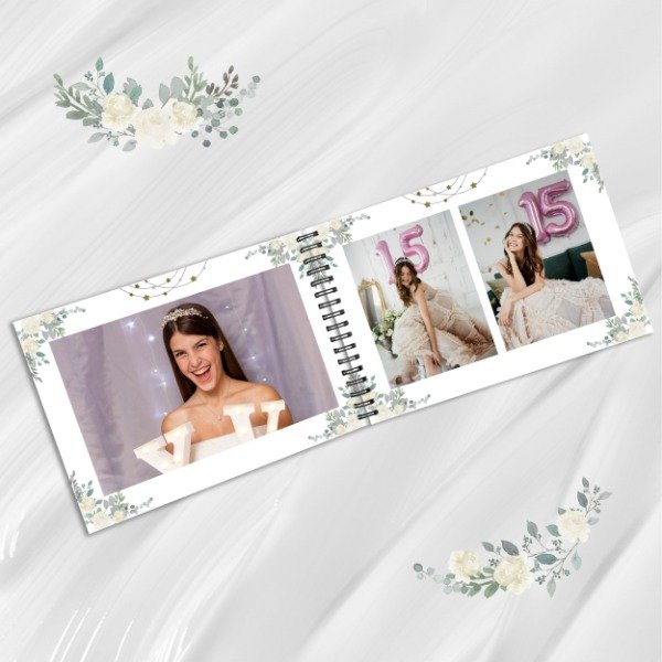 Producto - Kit Imprimible Libro De Firmas Mis 15 Años - Blanco - 3