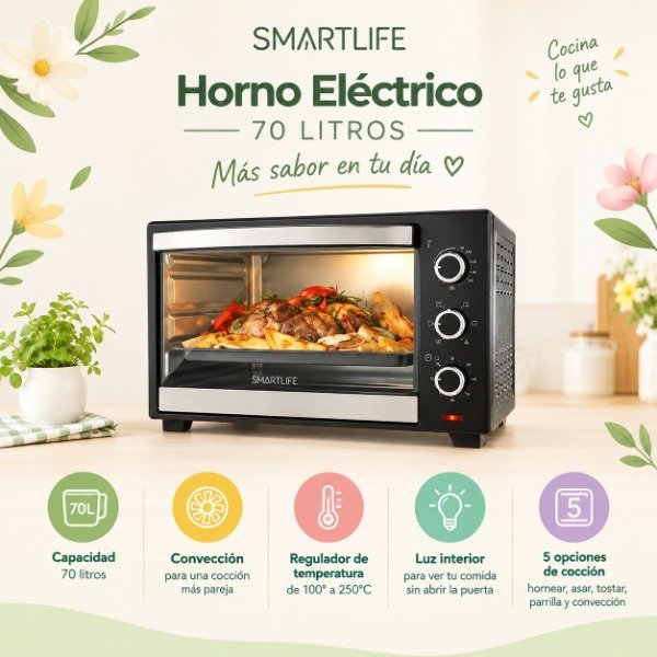 Producto - HORNO ELECTRICO SMARTLIFE  70 LITROS