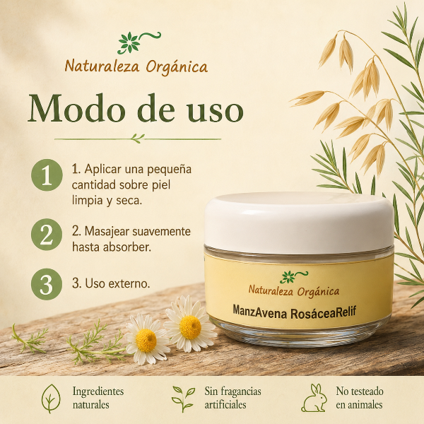 Producto - Crema Natural Manzanilla y Avena ManzAvena Relief Piel Sensible Rostro - 3