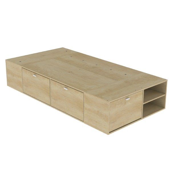 Producto - Cama Box 1.00 x 2.00 m (1 plaza y media) BAMBU