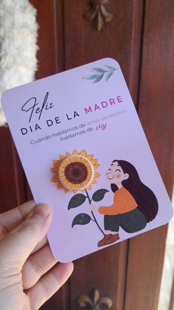 Producto - Pdf imprimible Día de la madre Chica girasol - 0