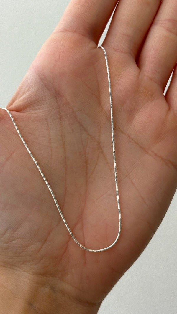 Producto - Cadena cola rata fina sin dije 50cm ACERO BLANCO